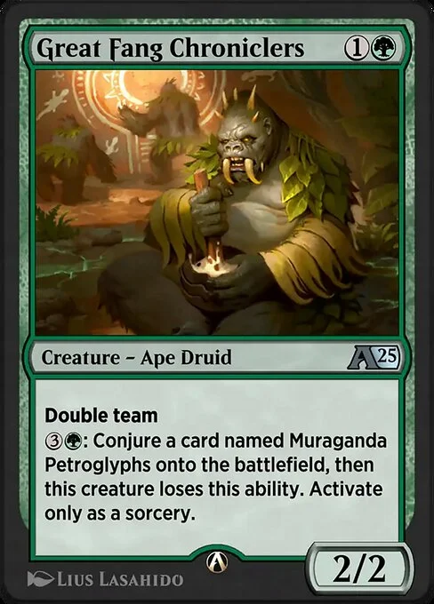 Great Fang Chroniclers, carta Magic di tipo Creature — Ape Druid illustrata da Lius Lasahido