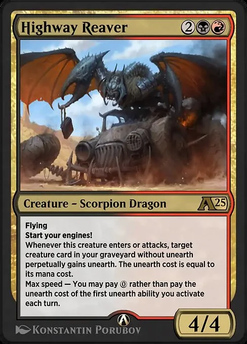 Highway Reaver, carta Magic di tipo Creature — Scorpion Dragon illustrata da Konstantin Porubov
