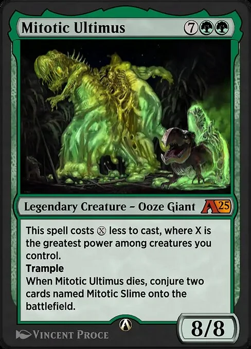 Mitotic Ultimus, carta Magic di tipo Legendary Creature — Ooze Giant illustrata da Vincent Proce