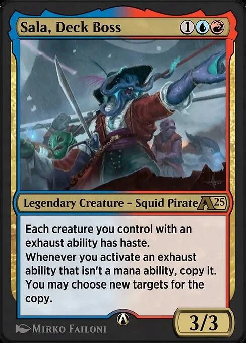 Sala, Deck Boss, carta Magic di tipo Legendary Creature — Squid Pirate illustrata da Mirko Failoni