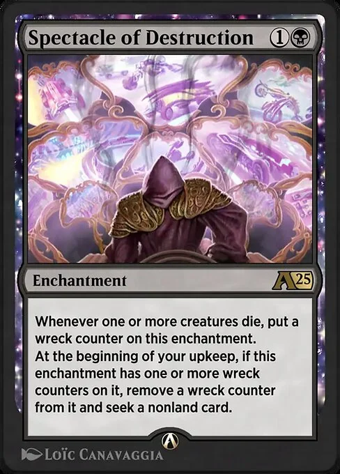 Spectacle of Destruction, carta Magic di tipo Enchantment illustrata da Loïc Canavaggia