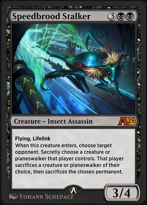 Speedbrood Stalker, carta Magic di tipo Creature — Insect Assassin illustrata da Yohann Schepacz