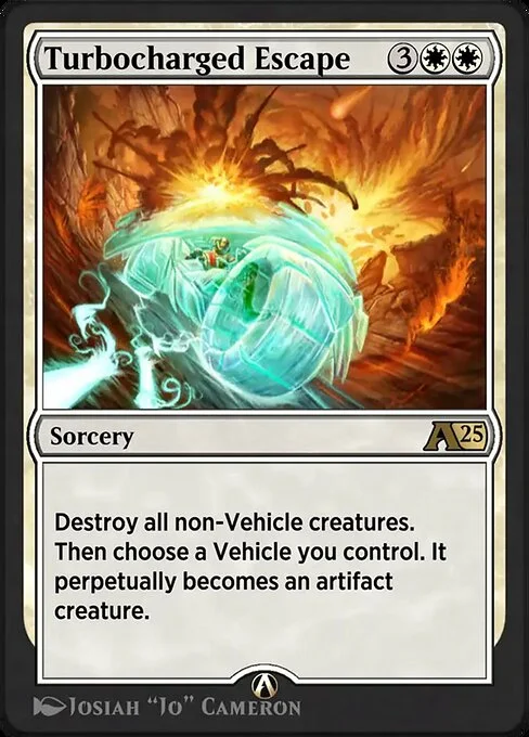 Turbocharged Escape, carta Magic di tipo Sorcery illustrata da Josiah "Jo" Cameron