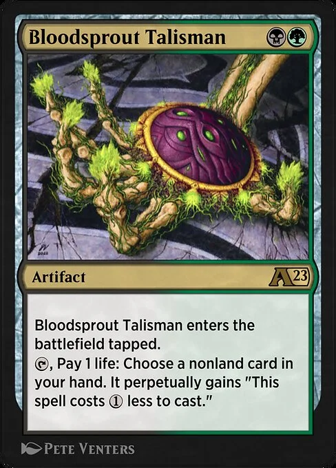 Bloodsprout Talisman, carta Magic di tipo Artifact illustrata da Pete Venters