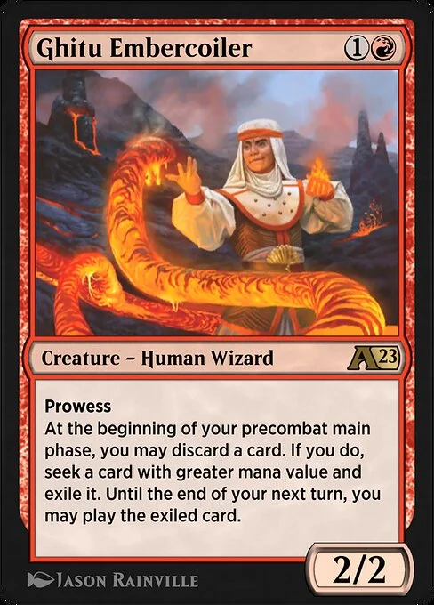 Ghitu Embercoiler, carta Magic di tipo Creature — Human Wizard illustrata da Jason Rainville
