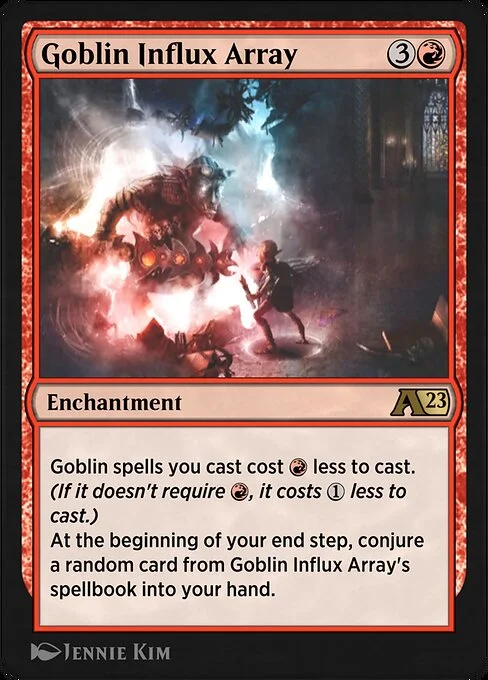 Goblin Influx Array, carta Magic di tipo Enchantment illustrata da Jennie Kim