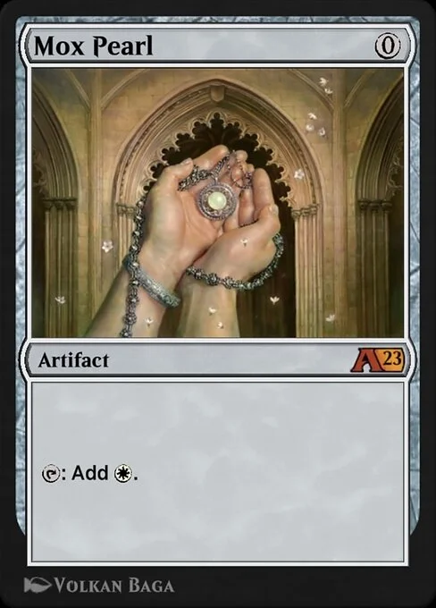 Mox Pearl, carta Magic di tipo Artifact illustrata da Volkan Baǵa