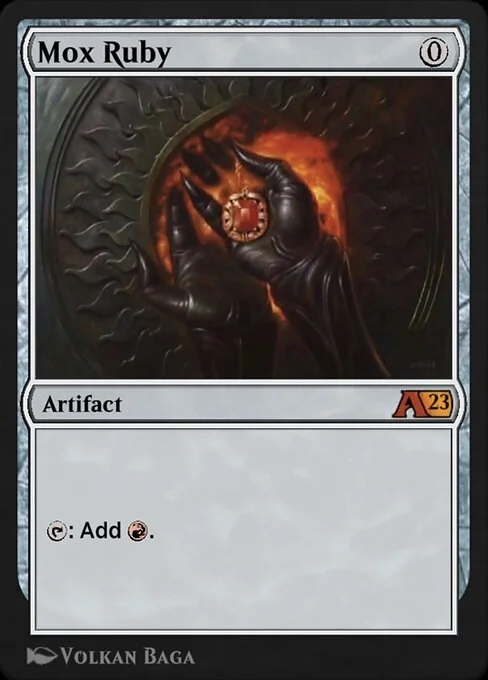 Mox Ruby, carta Magic di tipo Artifact illustrata da Volkan Baǵa