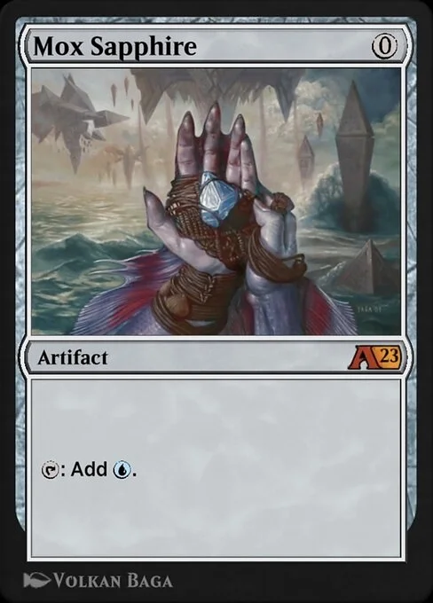 Mox Sapphire, carta Magic di tipo Artifact illustrata da Volkan Baǵa