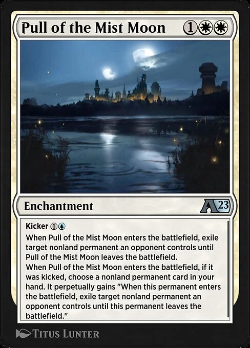 Pull of the Mist Moon, carta Magic di tipo Enchantment illustrata da Titus Lunter