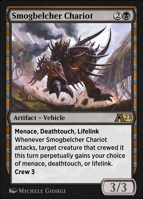 Smogbelcher Chariot, carta Magic di tipo Artifact — Vehicle illustrata da Michele Giorgi