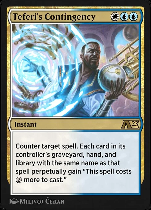 Teferi's Contingency, carta Magic di tipo Instant illustrata da Milivoj Ćeran