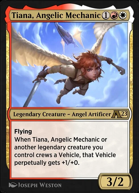 Tiana, Angelic Mechanic, carta Magic di tipo Legendary Creature — Angel Artificer illustrata da Joseph Weston