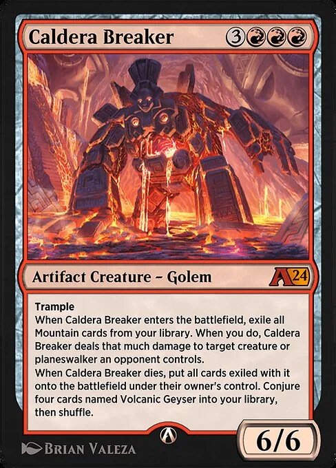Caldera Breaker, carta Magic di tipo Artifact Creature — Golem illustrata da Brian Valeza