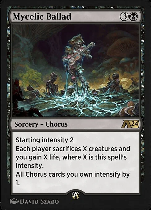 Mycelic Ballad, carta Magic di tipo Sorcery — Chorus illustrata da David Szabo