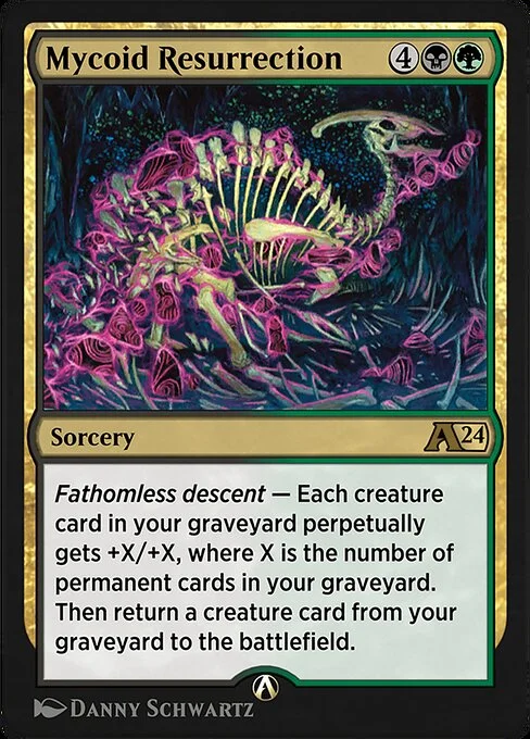 Mycoid Resurrection, carta Magic di tipo Sorcery illustrata da Danny Schwartz