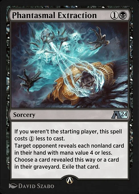 Phantasmal Extraction, carta Magic di tipo Sorcery illustrata da David Szabo