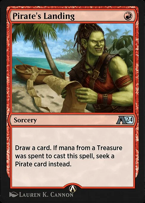 Pirate's Landing, carta Magic di tipo Sorcery illustrata da Lauren K. Cannon