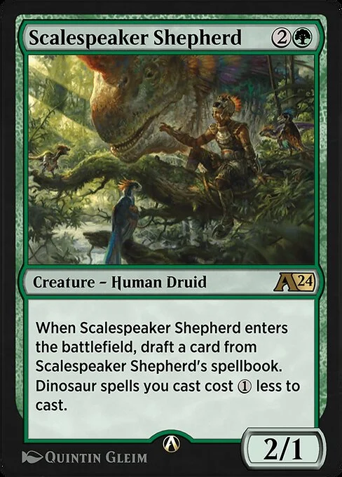 Scalespeaker Shepherd, carta Magic di tipo Creature — Human Druid illustrata da Quintin Gleim