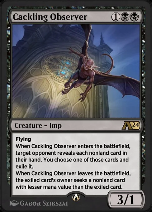 Cackling Observer, carta Magic di tipo Creature — Imp illustrata da Gabor Szikszai