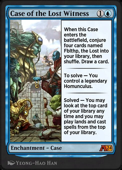 Case of the Lost Witness, carta Magic di tipo Enchantment — Case illustrata da Yeong-Hao Han