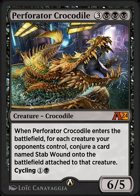 Perforator Crocodile, carta Magic di tipo Creature — Crocodile illustrata da Loïc Canavaggia