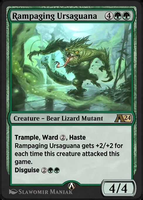 Rampaging Ursaguana, carta Magic di tipo Creature — Bear Lizard Mutant illustrata da Slawomir Maniak