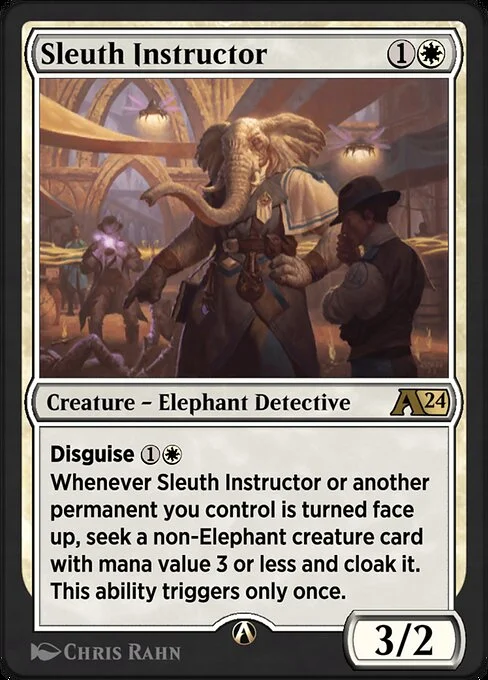 Sleuth Instructor, carta Magic di tipo Creature — Elephant Detective illustrata da Chris Rahn