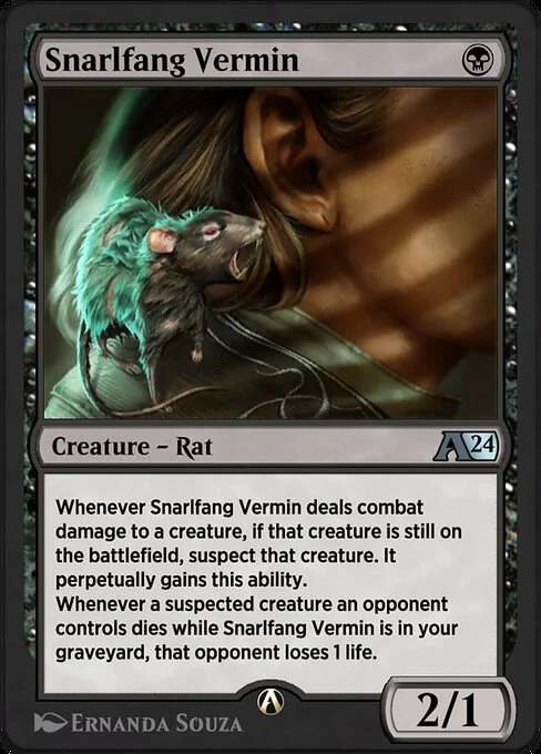 Snarlfang Vermin, carta Magic di tipo Creature — Rat illustrata da Ernanda Souza