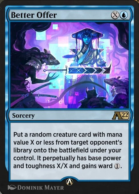 Better Offer, carta Magic di tipo Sorcery illustrata da Dominik Mayer