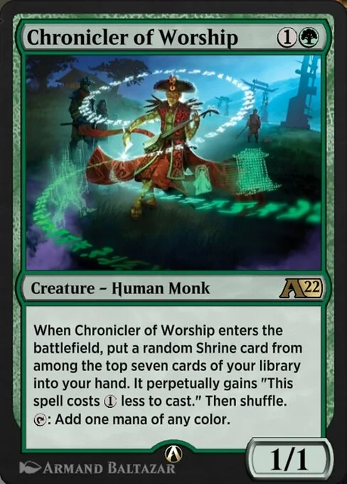 Chronicler of Worship, carta Magic di tipo Creature — Human Monk illustrata da Armand Baltazar