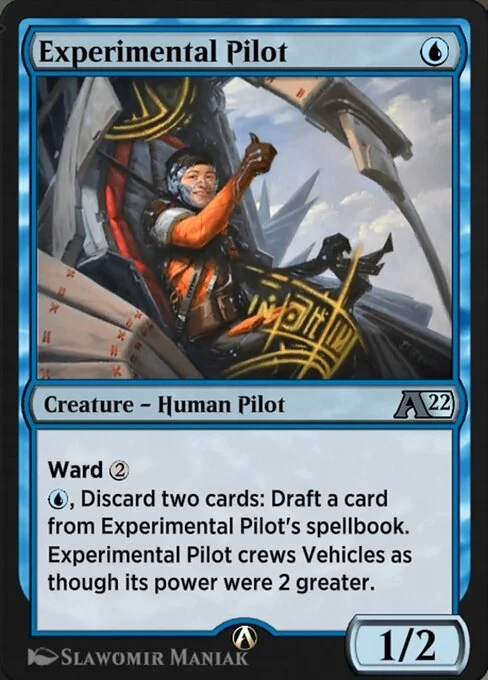 Experimental Pilot, carta Magic di tipo Creature — Human Pilot illustrata da Slawomir Maniak