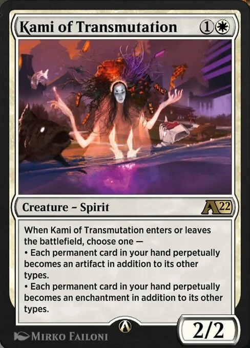 Kami of Transmutation, carta Magic di tipo Creature — Spirit illustrata da Mirko Failoni