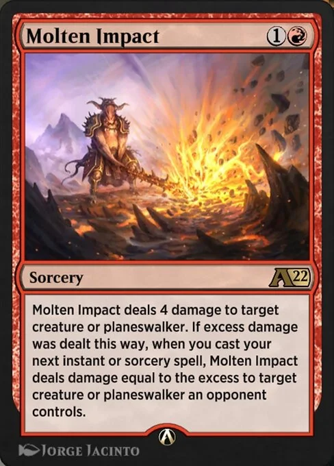 Molten Impact, carta Magic di tipo Sorcery illustrata da Jorge Jacinto