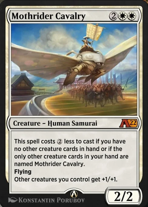 Mothrider Cavalry, carta Magic di tipo Creature — Human Samurai illustrata da Konstantin Porubov