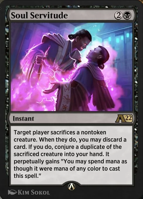 Soul Servitude, carta Magic di tipo Instant illustrata da Kim Sokol