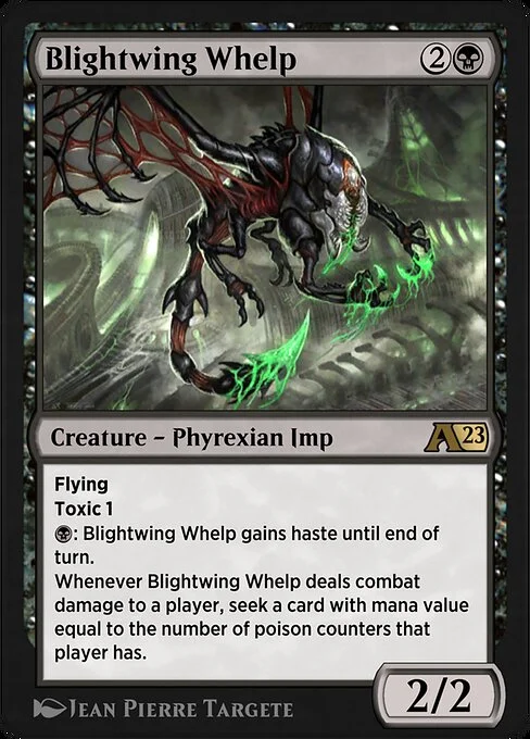 Blightwing Whelp, carta Magic di tipo Creature — Phyrexian Imp illustrata da J.P. Targete