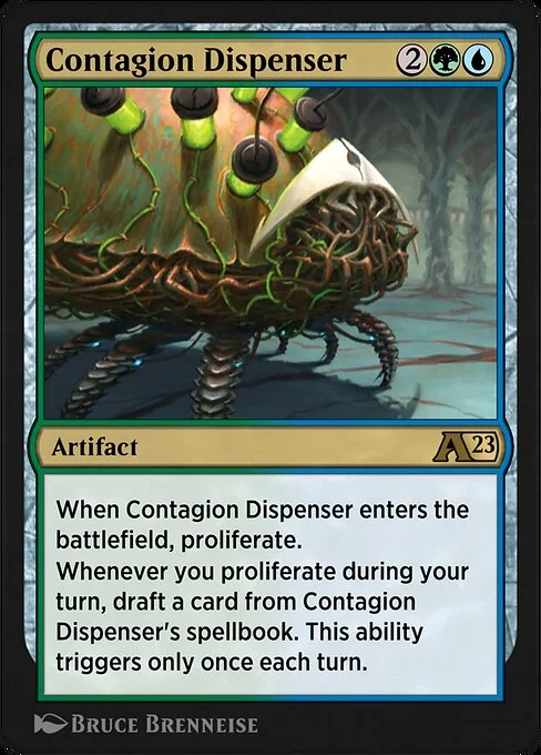 Contagion Dispenser, carta Magic di tipo Artifact illustrata da Bruce Brenneise