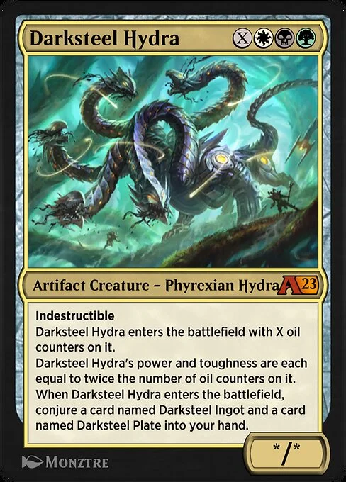 Darksteel Hydra, carta Magic di tipo Artifact Creature — Phyrexian Hydra illustrata da Monztre