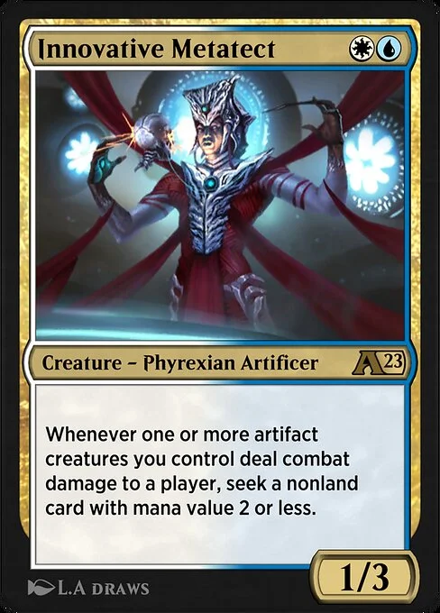 Innovative Metatect, carta Magic di tipo Creature — Phyrexian Artificer illustrata da L.A. Draws