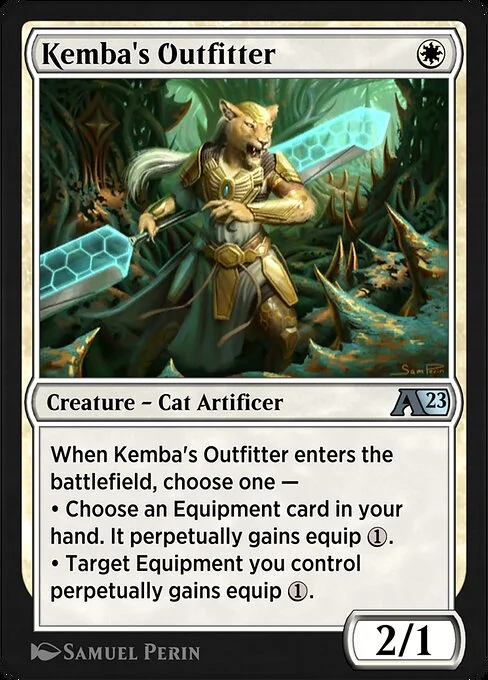 Kemba's Outfitter, carta Magic di tipo Creature — Cat Artificer illustrata da Samuel Perin