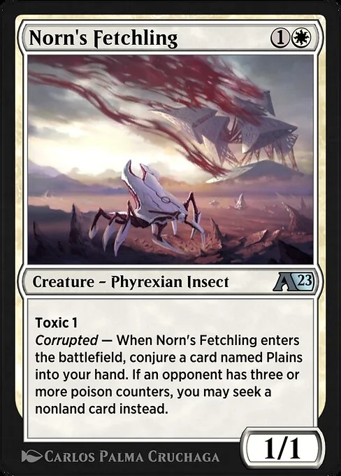 Norn's Fetchling, carta Magic di tipo Creature — Phyrexian Insect illustrata da Carlos Palma Cruchaga