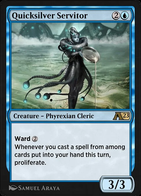 Quicksilver Servitor, carta Magic di tipo Creature — Phyrexian Cleric illustrata da Samuel Araya