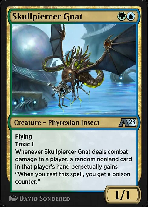 Skullpiercer Gnat, carta Magic di tipo Creature — Phyrexian Insect illustrata da David Sondered