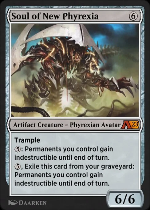 Soul of New Phyrexia, carta Magic di tipo Artifact Creature — Phyrexian Avatar illustrata da Daarken