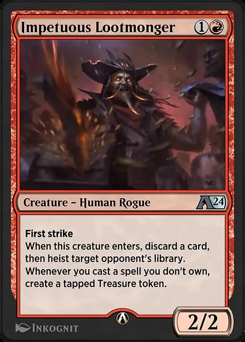 Impetuous Lootmonger, carta Magic di tipo Creature — Human Rogue illustrata da Inkognit