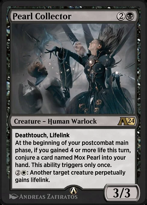 Pearl Collector, carta Magic di tipo Creature — Human Warlock illustrata da Andreas Zafiratos