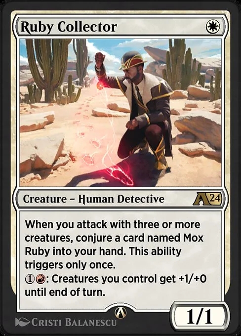 Ruby Collector, carta Magic di tipo Creature — Human Detective illustrata da Cristi Balanescu