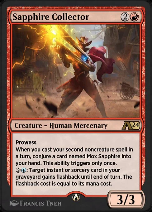 Sapphire Collector, carta Magic di tipo Creature — Human Mercenary illustrata da Francis Tneh