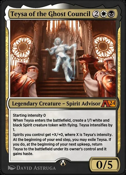 Teysa of the Ghost Council, carta Magic di tipo Legendary Creature — Spirit Advisor illustrata da David Astruga